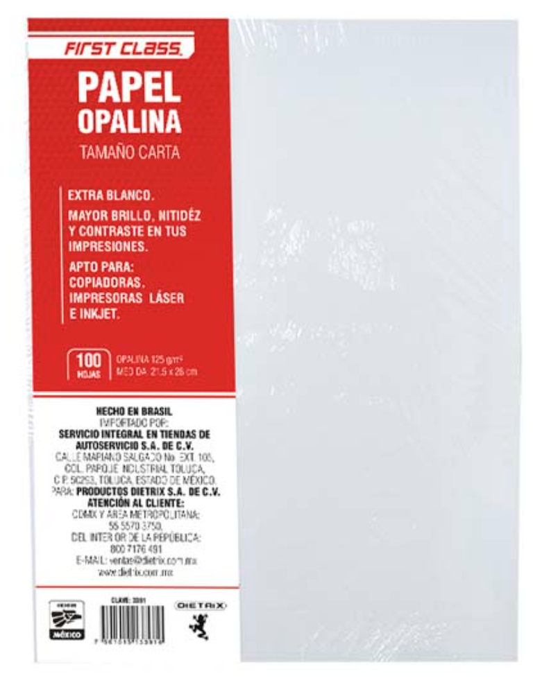 Papel opalina Dietrix 100 hojas tamaño carta 125 gr