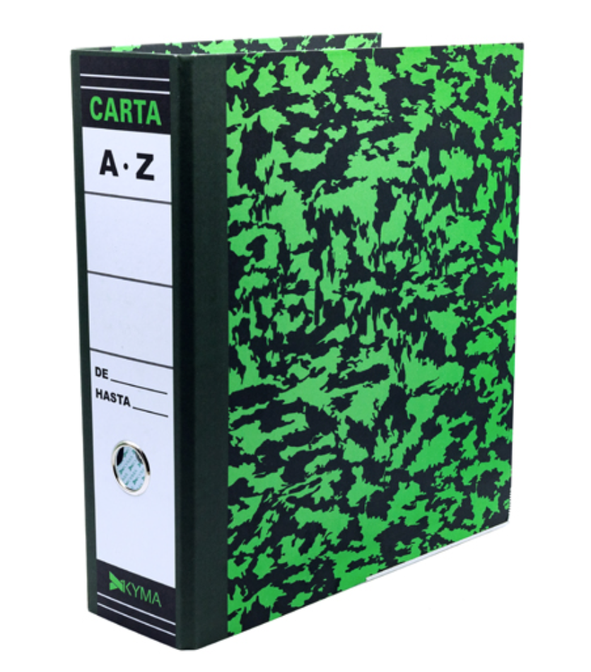 [KYM-REG-KYVJ] Registrador Verde Jaspeado KYMA Tamaño Carta