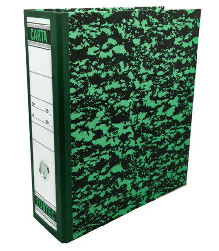 Registrador clásico Fortec carta color verde marmoleado