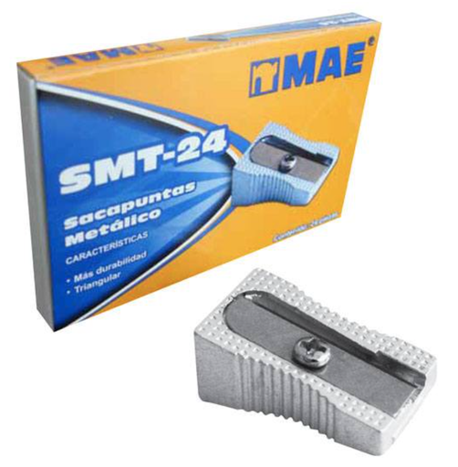 Sacapuntas metálico triangular mae caja con 24 piezas	